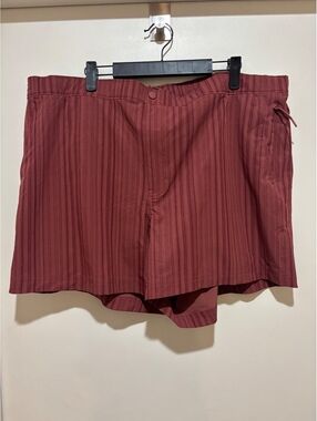 VRST Mens XXL 5” Resort Shorts Desert Rust Stripe Lined Swim Hybrid NWT